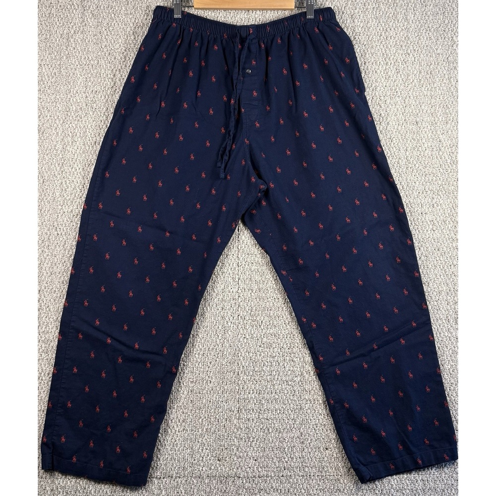 Polo Ralph Lauren Pajama Pants L Navy All Over Pony Print Lounge Sleepwear